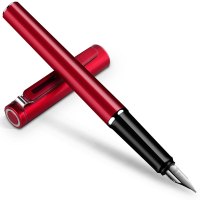 得力发现者钢笔S668EF 商务书写用品 学生练字钢笔 礼盒装 单支价 红色