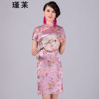 瑾苿演出礼服迎宾服红色礼仪短旗袍新娘敬酒服