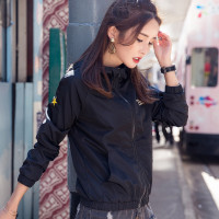 娇米诗2017夏季韩范原宿风荧光绿短款字母绣