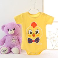 2017新品可爱卡通印花小动物婴儿三角哈衣宝宝短袖连体衣夏季衣服0新生儿爬服夏装包屁衣2适用于0-2岁宝宝 80cm(9-12个月 卡其色YY6606快乐小鸡【专卖店、旗舰店、报价大全】-苏宁易购开放平台