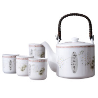 雅诚德茶壶茶杯 中式茶水具大容量陶瓷5件套 凉水壶杯子套装 养生泡茶提壶 恒源中式茶具
