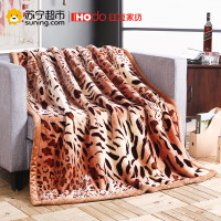 红豆(HODO)家纺 双层法莱绒毯 秋冬学生苏生床单垫被 欧美豹纹 1.5*2.0m