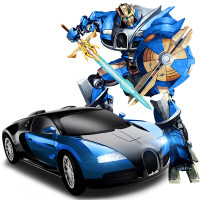 美致模型(MZ) 遥控车 布加迪战神 充电礼盒超大尺寸感应变形5代金刚汽车人 儿童男孩玩具车机器人 蓝色 2832