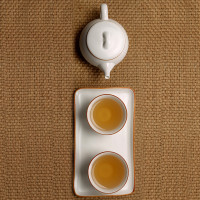 常生源 旅行功夫茶具套装 一壶二杯 便携茶杯 陶瓷茶盘茶壶茶杯整套 知白秋月套组