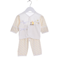 亿婴儿 婴儿衣服新生儿系带和尚服套装春秋季纯棉宝宝初生内衣套装2013 黄色 59cm