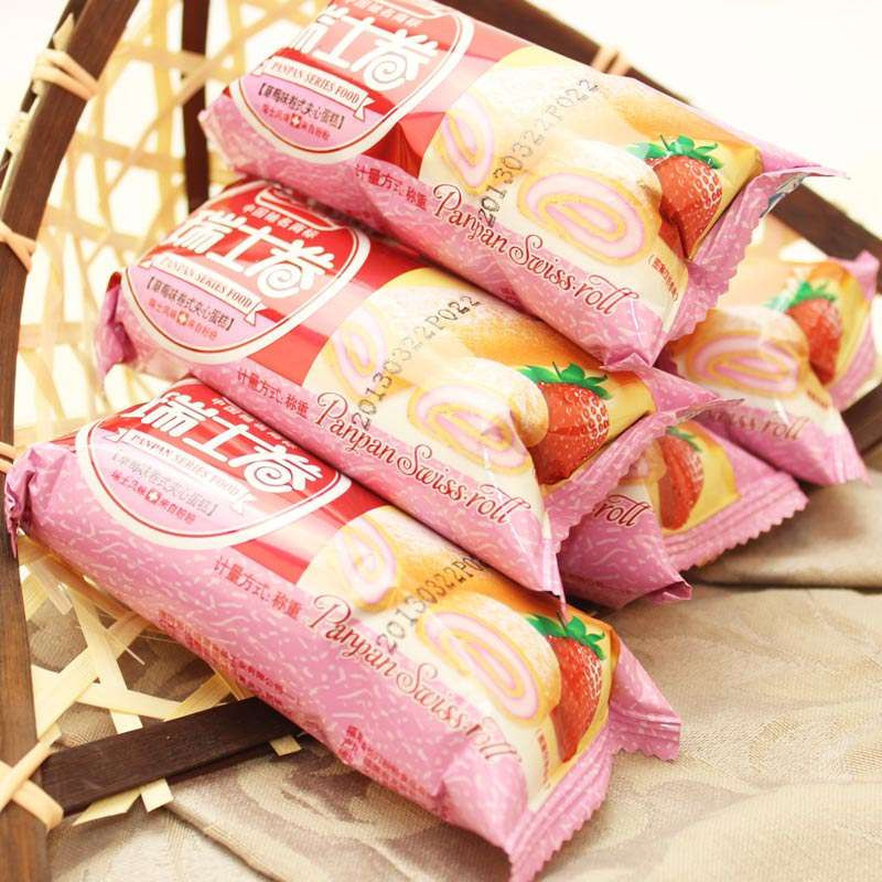 盼盼 瑞士卷(草莓味)八枚装160g(20g*8个)/袋