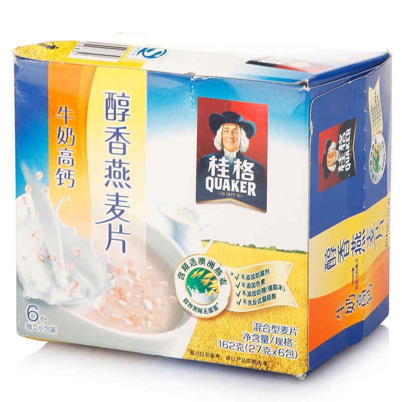 自营 桂格 醇香燕麦片 牛奶高钙 27克*6包