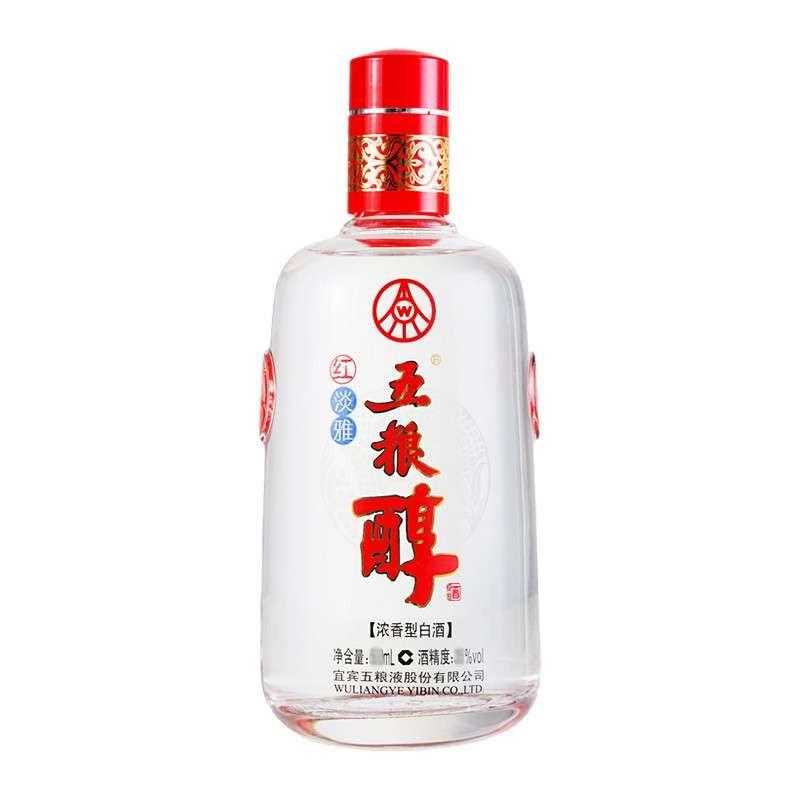 五粮液 五粮醇红淡雅(透明装)50度白酒 100ml 