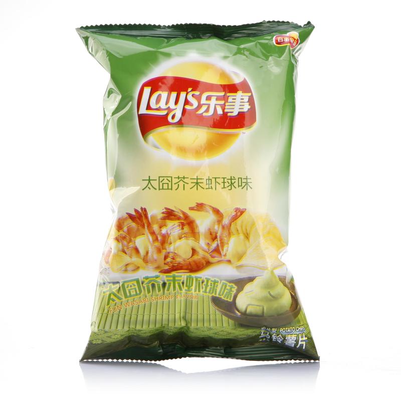 乐事lay's 薯片(太囧芥末虾球味 40g/袋