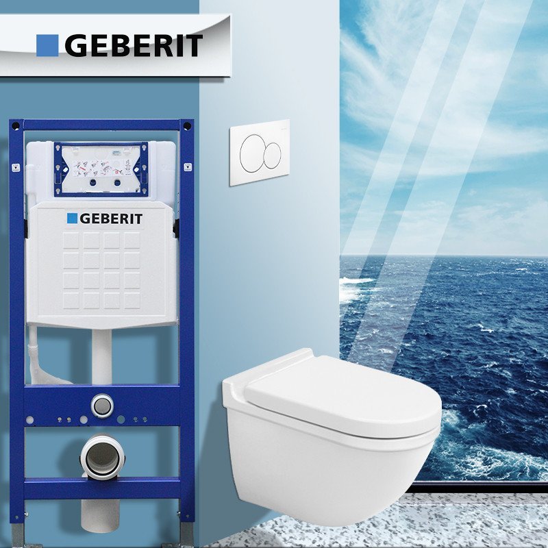 瑞士吉博力入墙隐蔽式节水静音水箱UP300 配杜拉维特222609款壁挂墙式马桶坐便器 吉博力(GEBERIT)坐便器UP300【价格 图片 品牌 报价】-苏宁易购苏宁自营