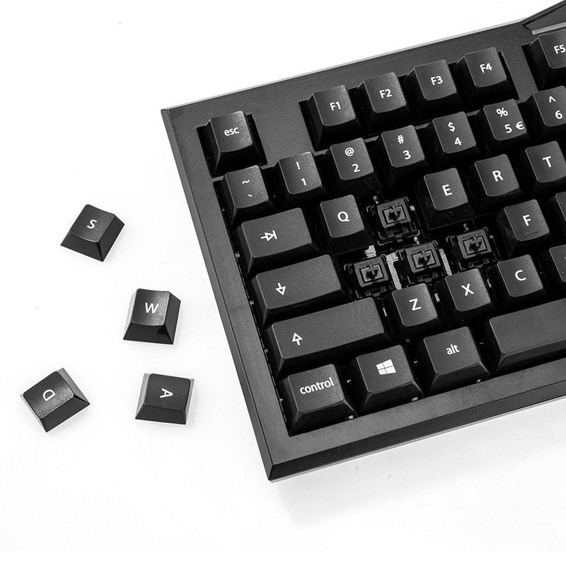 0c机械键盘 茶轴青轴红轴黑轴 游戏机械键盘(黑色红轴 高键帽)