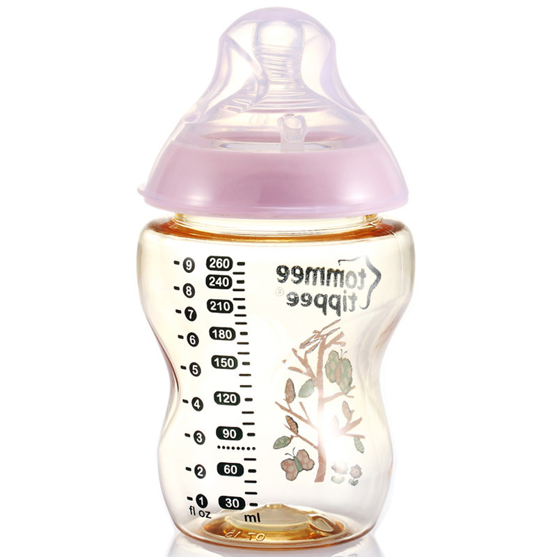 汤美天地"母乳奶瓶"pesu印花粉色9oz/260ml-自然永州祁阳哪里美食图片
