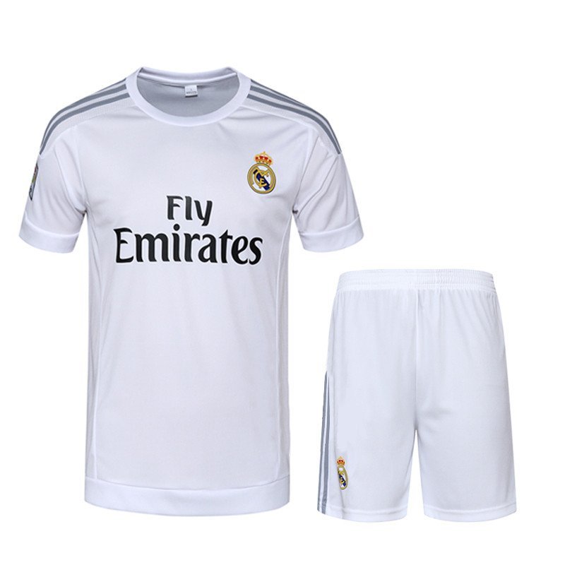 15-16赛季皇家马德里球衣白色西甲足球服男套