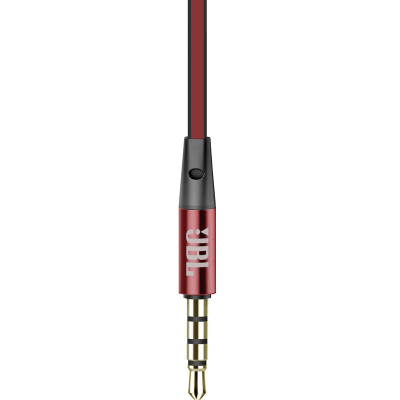jblt180a立体声入耳式耳机耳麦一键式线控麦克风红色