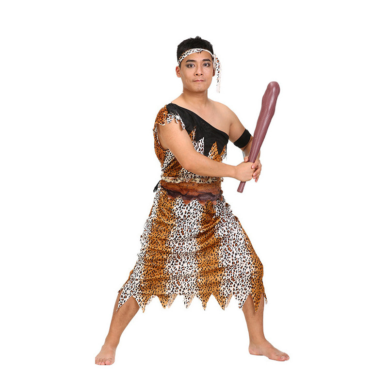 cos万圣节服装土著人衣服 原始人印第安人装扮 成人野人服装 均码