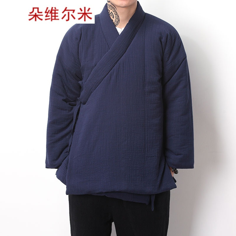 朵维尔米 男装复古汉服棉衣外套中式斜襟系带