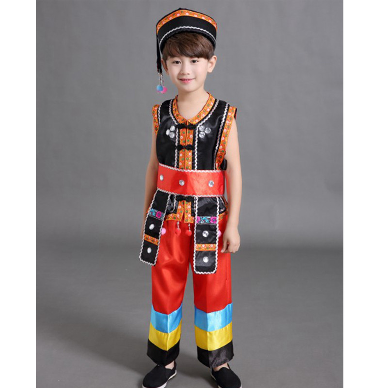 儿童演出服装少数民族男童少幼儿葫芦丝傣族舞
