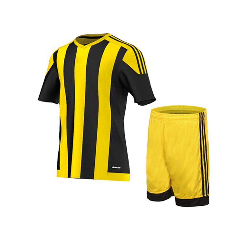 雷诺斯 z001运动户外足球服套装短袖男条纹球