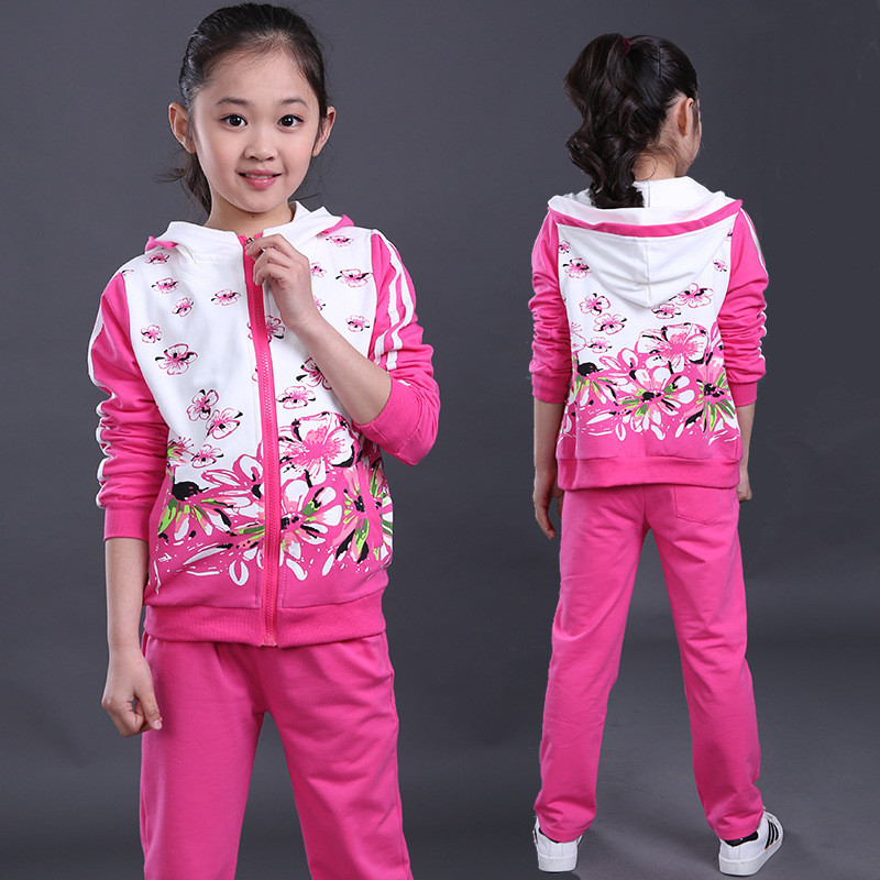 童装女童春秋装2017新款儿童运动两件套装 春
