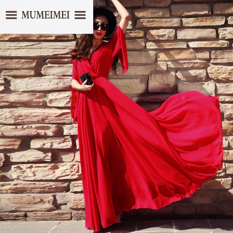 MUM2016女装新款潮春款夏季2017秋冬雪纺裙