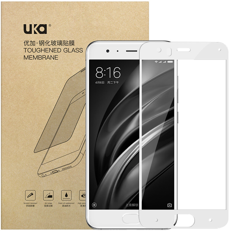 优加(uka)小米6钢化膜\/手机膜\/保护膜\/全覆盖全