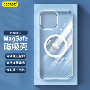 ESCASE苹果13ProMax/11/12mini手机壳磁吸iPhone7/8plus保护套magsafe充电超薄防摔
