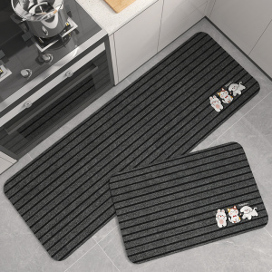 硅藻泥厨房专用地垫防滑防油可擦免洗垫子卡通耐脏脚垫长条地毯