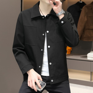 男士夹克时尚格纹肌理感外套年春季新款韩版潮流宽松时尚帅