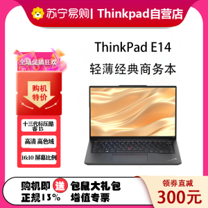 2023款联想ThinkPad E14 BRCD 14英寸 轻薄办公商务笔记本电脑 定制(酷睿I5-13500H 24G 2TBSSD 高清屏) 黑色