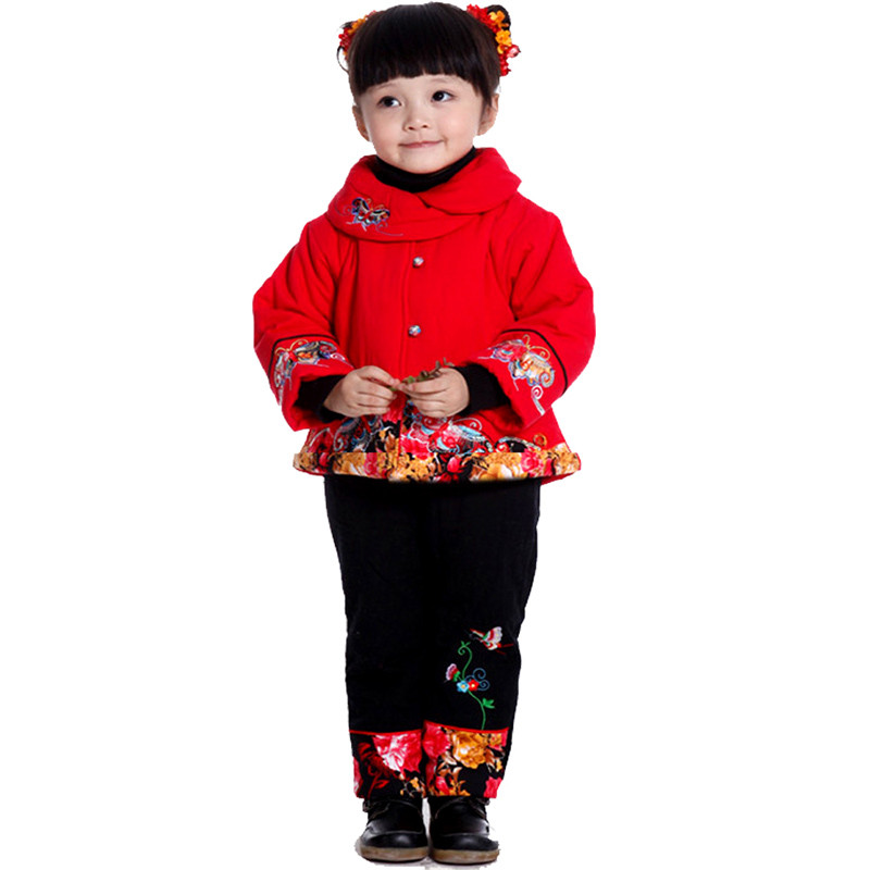 YH 儿童中式唐装 女童冬季童装新年装 过年周岁