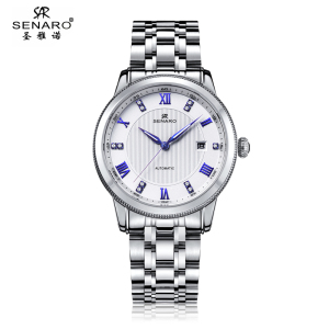 正品圣雅诺SENARO机械手表男士全自动机械表 男表手表时尚休闲手表简约三针防水夜光腕表4060