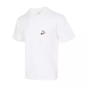 Nike 后背字母植物图案印花运动圆领短袖T恤 男款 白色 FQ0351-100