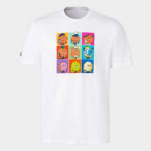 adidas Metaverse 卡通图案印花篮球运动短袖T恤 男款 白色 IS0401