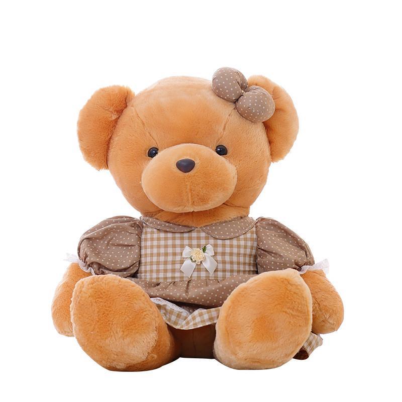 大号毛绒玩具熊布娃娃玩偶 情侣情人节礼物送女生 50cm棕色裙子熊