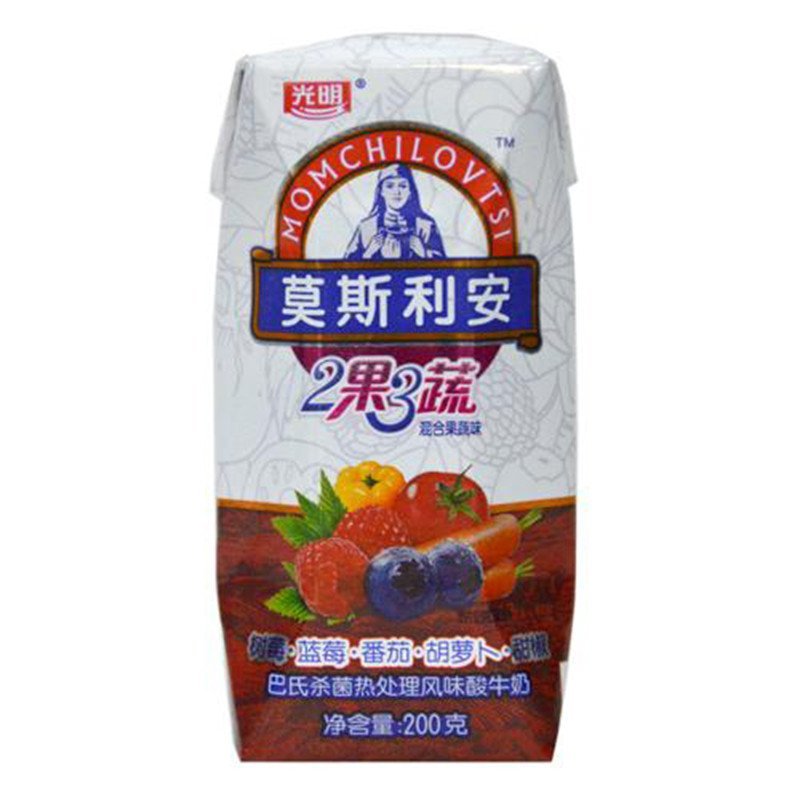 光明(bright)酸奶 【中粮我买网】光明莫斯利安酸牛奶混合果蔬味(树莓