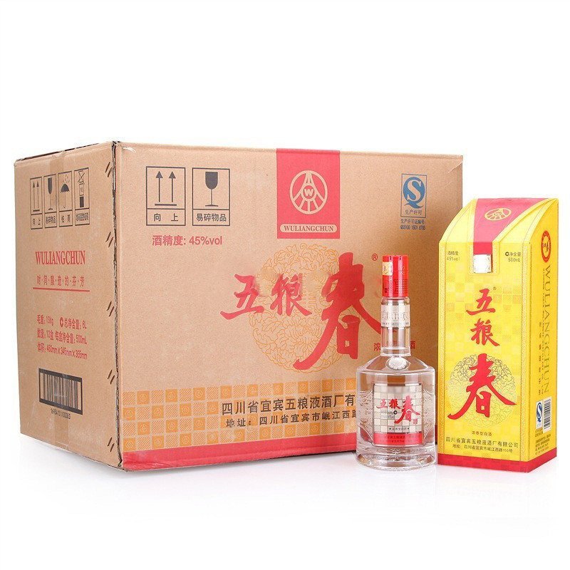 五粮液(wuliangye)白酒 五粮春45度500ml*6瓶装浓香型