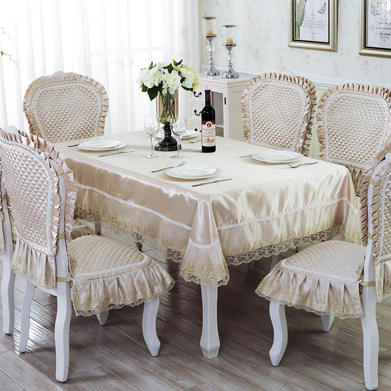 六月荷 餐桌椅套套装椅垫 欧式餐桌布 长方形茶几布餐桌布椅子套布艺