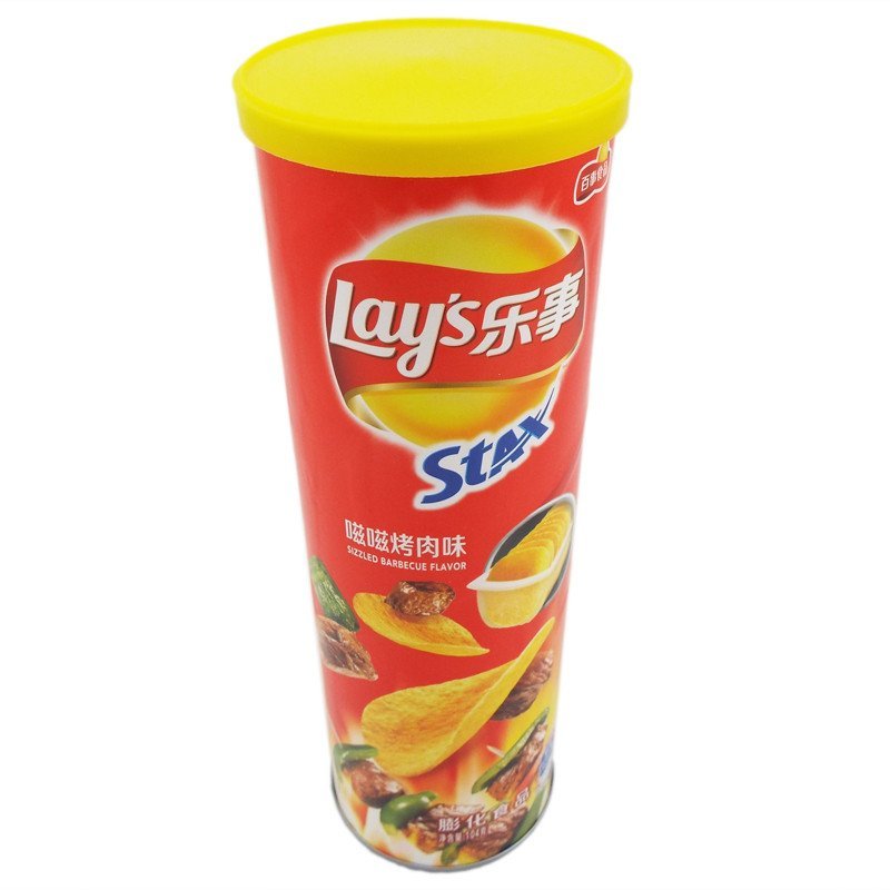 lay"s 乐事无限薯片嗞嗞烤肉味 104g 桶装 膨化食品 休闲零食