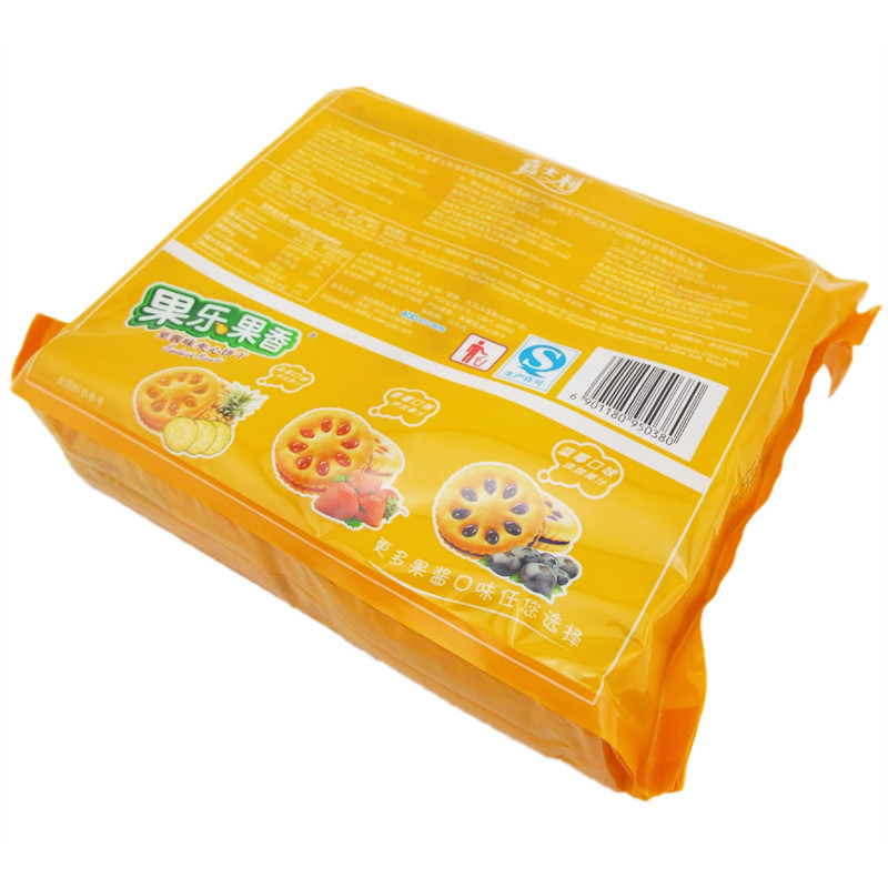 嘉士利 果乐果香(443g果乐果香凤梨味 果酱味夹心饼干 休闲零食
