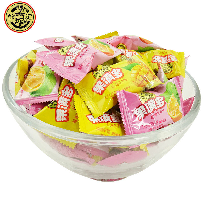 徐福记 果满多 果糕软糖 散装称重1500g混合口味柠檬凤梨水果年货糖果