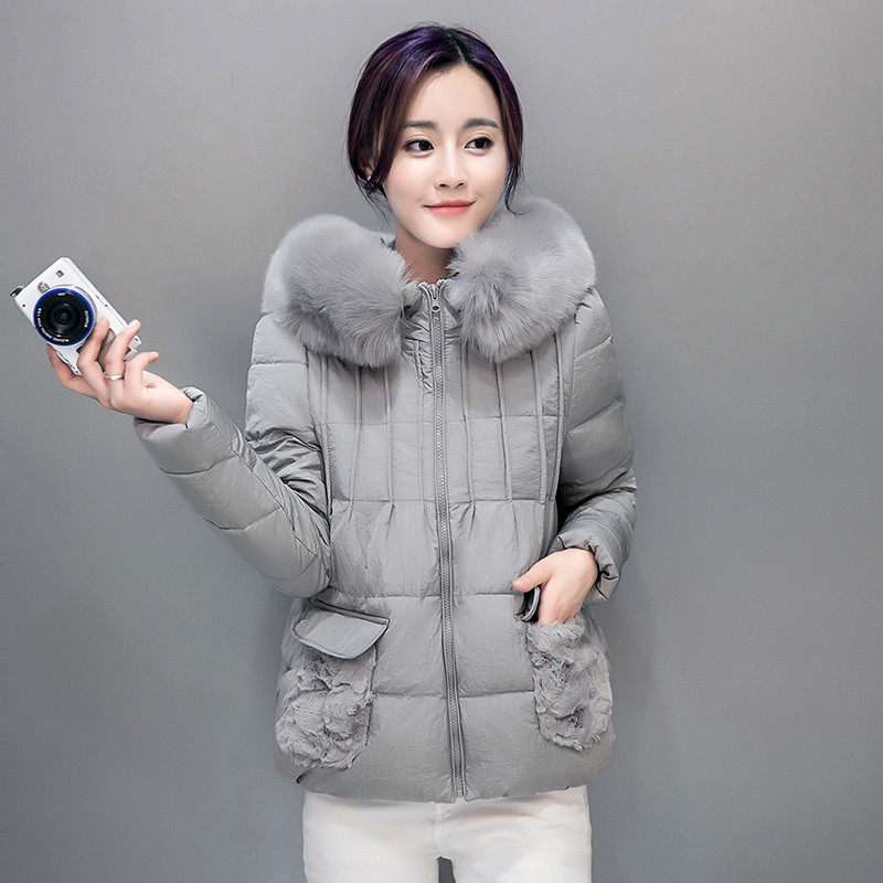 羊致2016棉服女冬季时尚韩版修身羽绒棉衣 羊