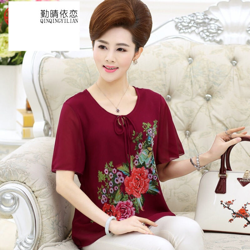 勤晴依恋 中久2017夏装新款中老年女装45-55