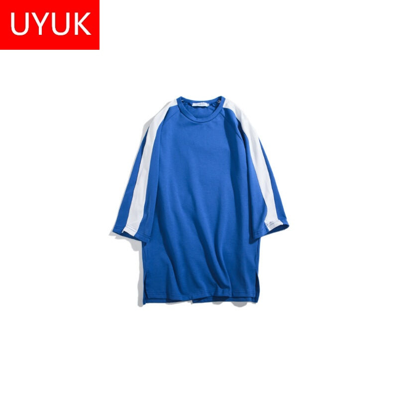 UYUK2017年春夏装新款中袖T恤男宽松七分袖