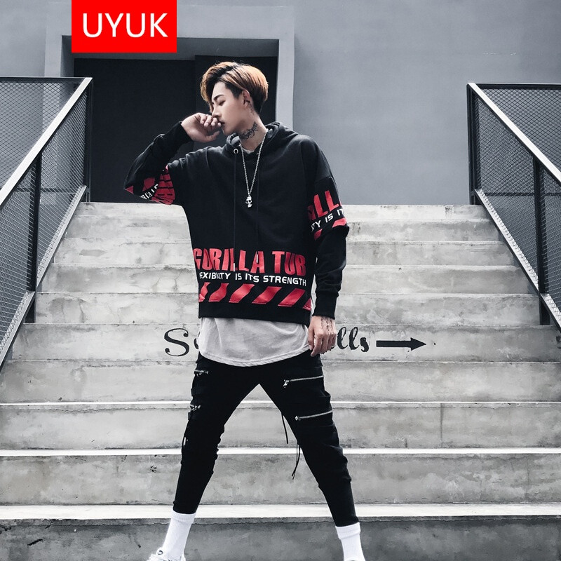 UYUK 王嘉尔同款嘻哈卫衣男韩版潮流学生宽松