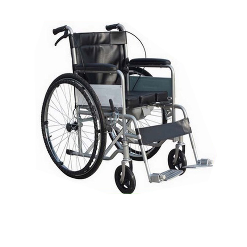 护理 加厚钢管折叠轮椅带坐便老年轮椅 医用轮