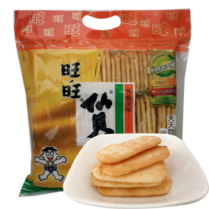 旺旺仙贝雪米饼休闲好吃膨化零食点心下午茶办公室小吃袋装520g/258g