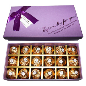 费列罗榛果威化巧克力18粒纸盒圣诞送礼盒装(配礼袋-可代写贺卡)
