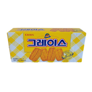 韩国CROWN克丽安花生曲奇饼干盒装85g(4小包)休闲零食下午茶点心