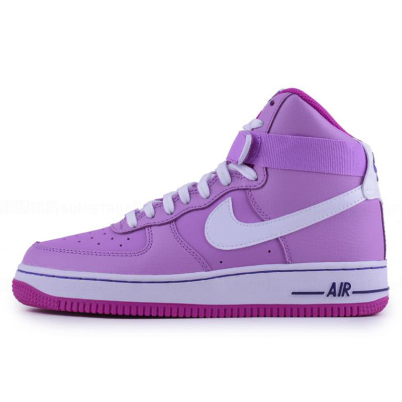 nike/耐克 air force 1 gs af1 空军一号篮球鞋女鞋高帮粉紫板鞋