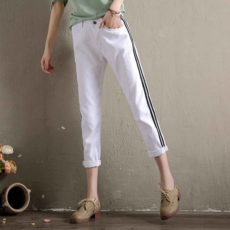 2017牛仔裤女式九分裤中腰春夏季新款少女修